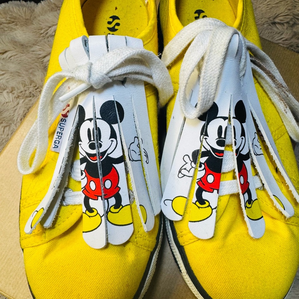 Superga X Disney Mickey Mouse Yellow Platform Sneakers size 6